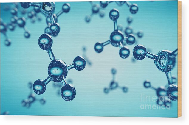 Molecule Wood Print featuring the photograph Methane Molecules #3 by Thom Leach / Science Photo Library