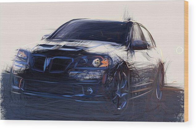 Pontiac Wood Print featuring the digital art Pontiac G8 GXP Draw #4 by CarsToon Concept