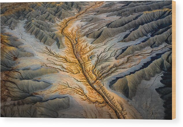 River Wood Print featuring the photograph A Small River In A Deep Canyon by James Bian