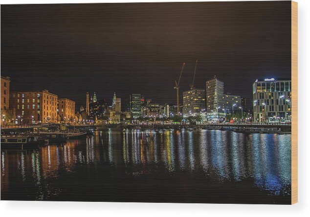 Albert Dock Wood Print featuring the photograph Albert Dock And Waterfront by Jeff Townsend