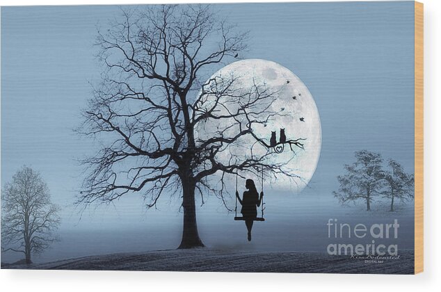Solitude Wood Print featuring the photograph Alone - together by Kira Bodensted