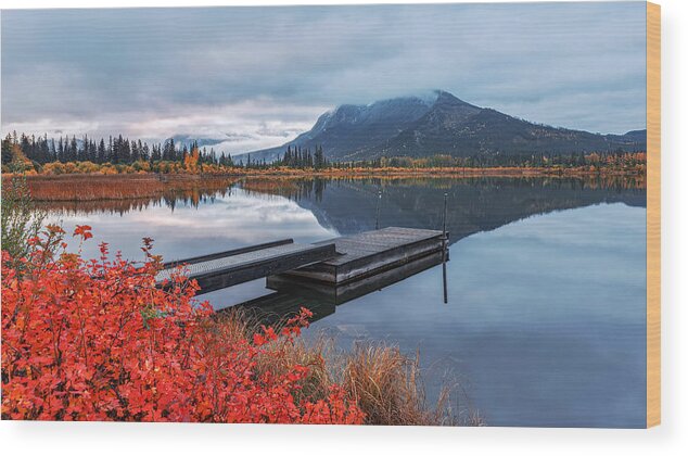 Canmore Wood Print featuring the photograph Autumn Color by Lisa Zhang