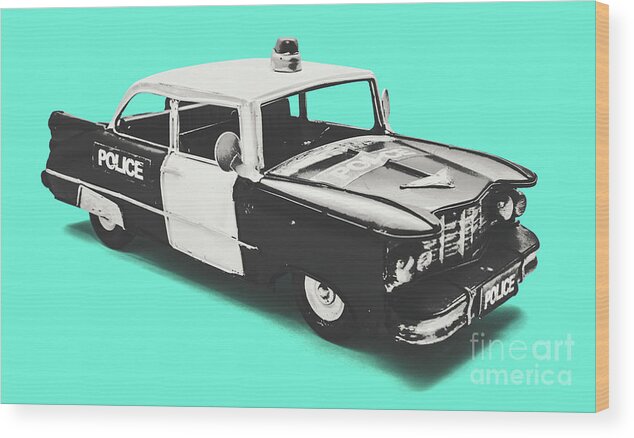 Police Wood Print featuring the photograph Black and blue by Jorgo Photography
