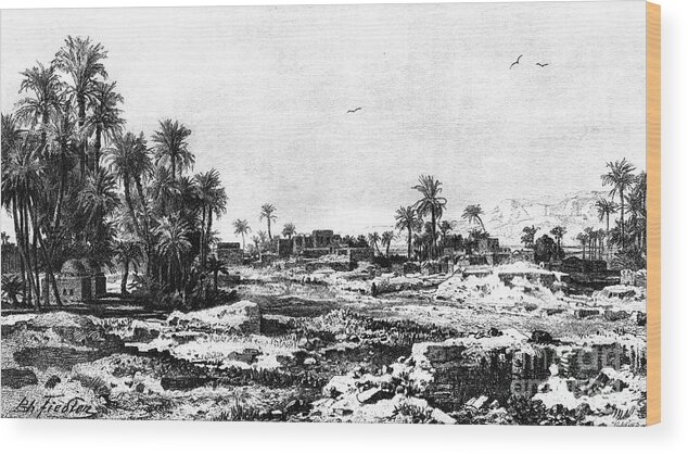 Engraving Wood Print featuring the drawing Borough Of Karnak, Egypt, 1881. Artist by Print Collector