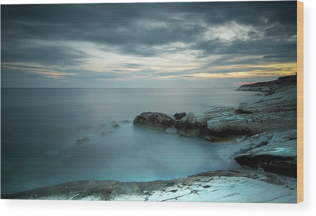Seashore Wood Print featuring the photograph Calmness of the sea by Michalakis Ppalis