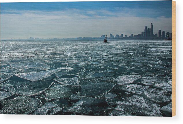 Lake Michigan Wood Print featuring the photograph Chicago from navy pier 2 by Stuart Manning