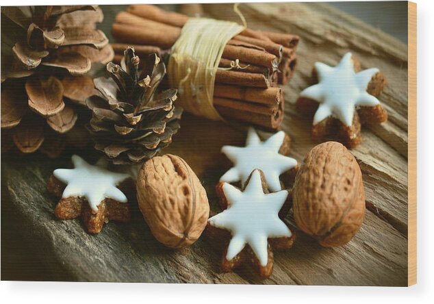 Cute Wood Print featuring the photograph Christmash still life by Top Wallpapers