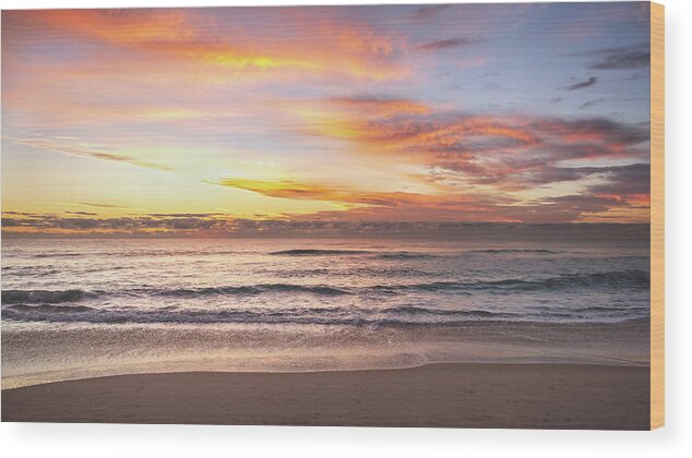 Sea Wood Print featuring the photograph Coastal Sunrise by Catherine Reading