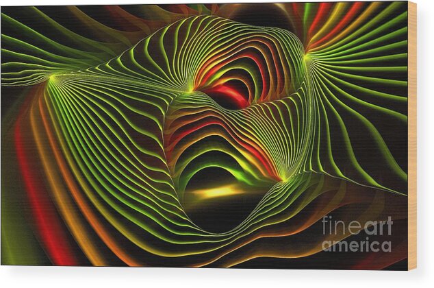 Spirals Wood Print featuring the digital art Cropland by Doug Morgan