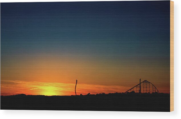 Dorney Park Wood Print featuring the photograph Dorney Park Sunset by Jason Fink