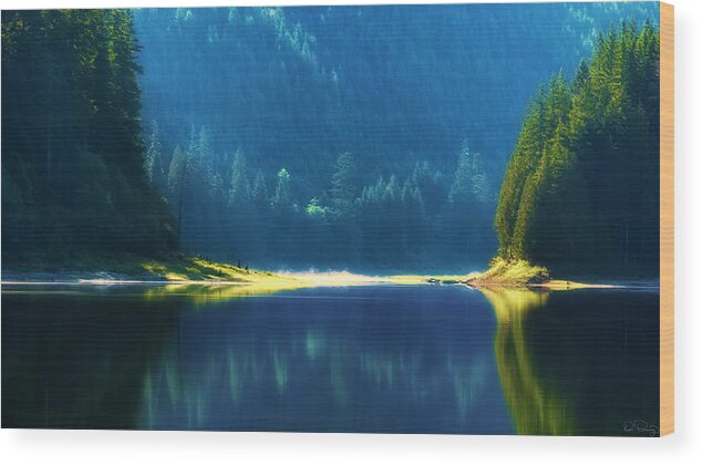 Lakes Wood Print featuring the photograph Dreamlike focus of Merrill Lake by Dee Browning