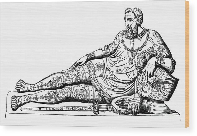 Engraving Wood Print featuring the drawing Effigy Of Philippe De Chabot, Admiral by Print Collector