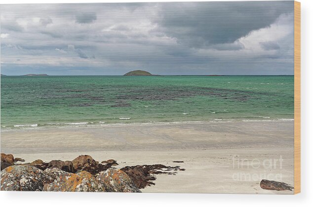 Eriskay Wood Print featuring the photograph Eriskay - Island of Lingay and Sound of Barra by Maria Gaellman