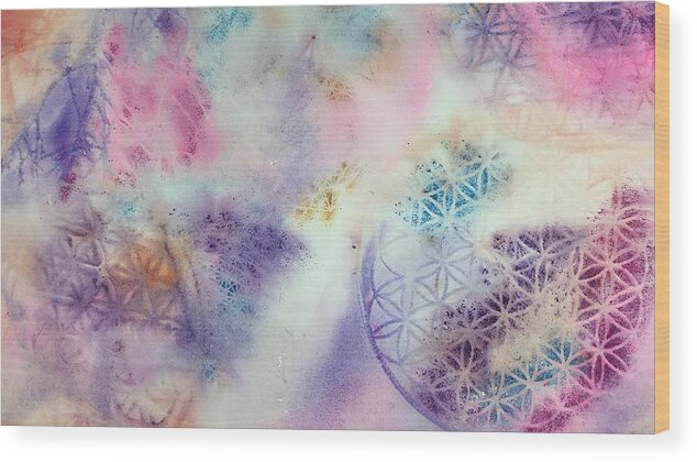 Flower Of Life Wood Print featuring the painting Flower of Life by Tara Moorman