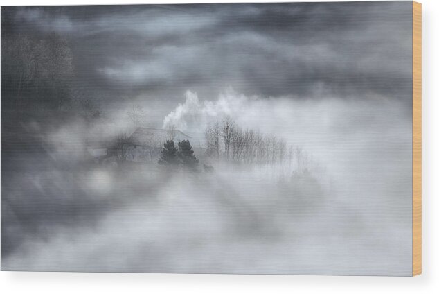 Fogs Wood Print featuring the photograph Fog In The Morning by Fran Osuna