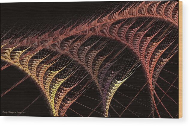Fractal Lattice Wood Print featuring the digital art Fractal Work Zone by Doug Morgan