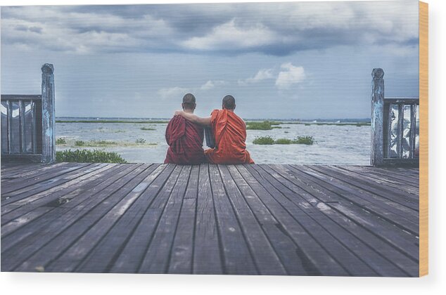 Myanmar Wood Print featuring the photograph Friendship by Roberto Rivera