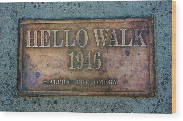 Hello Walk Wood Print featuring the photograph Hello Walk 1946 by Ed Broberg