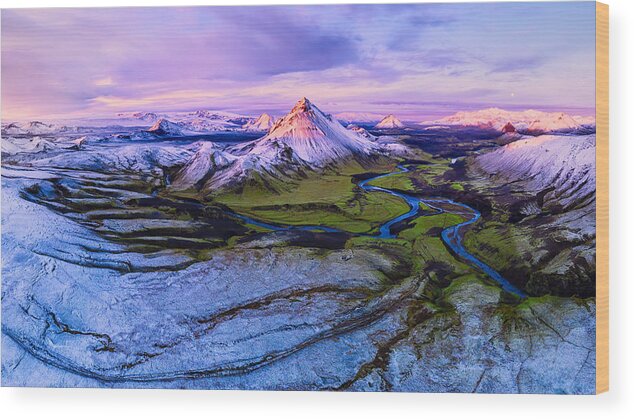 Iceland Wood Print featuring the photograph Ice Land by James Bian