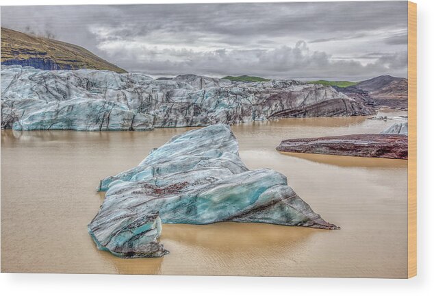 Iceberg Wood Print featuring the photograph Iceberg of Iceland by David Letts