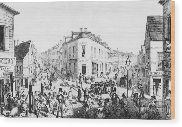 Horse Wood Print featuring the photograph Illustration Depicting Five Points by Bettmann