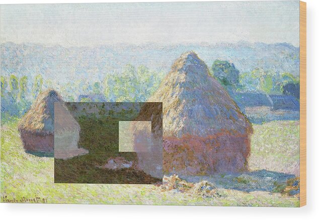 Post Modern Art Wood Print featuring the digital art Inv Blend 9 Monet by David Bridburg