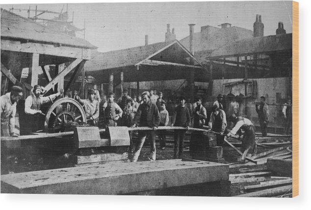 People Wood Print featuring the photograph Iron Foundry by Hulton Archive