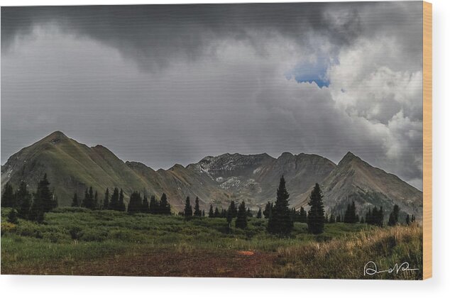 Cloudy Wood Print featuring the photograph Lewis Mountain by Dennis Dempsie