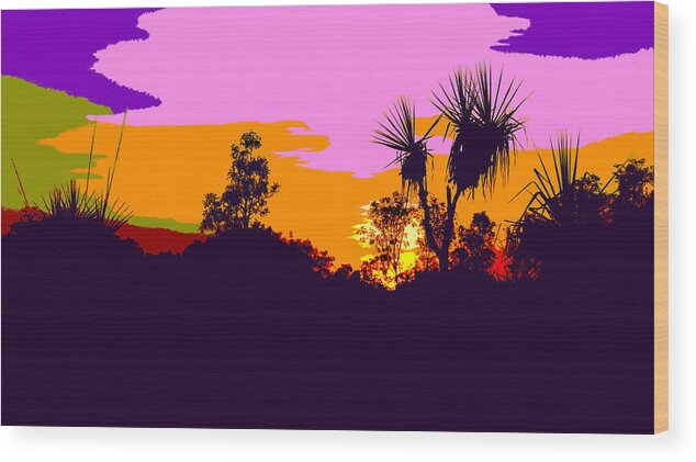 Sunrise Wood Print featuring the photograph Kakadu Sunrise #3 - Pop Art by Lexa Harpell