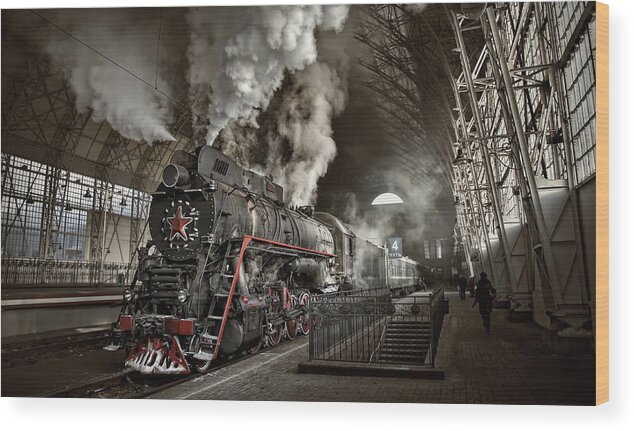 Train Wood Print featuring the photograph Last From Mohicans by Dmitry Laudin