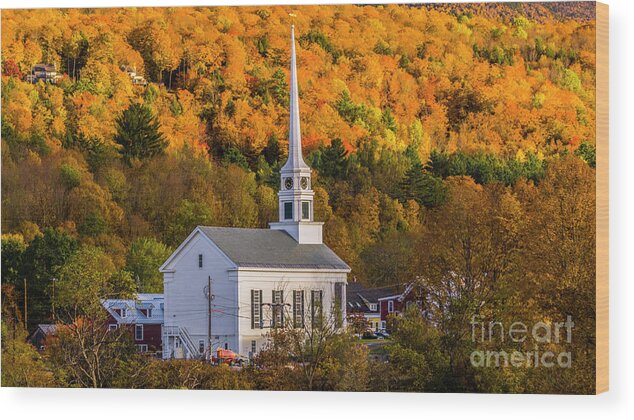 Vermont Wood Print featuring the photograph Late Afternoon in Stowe by Scenic Vermont Photography