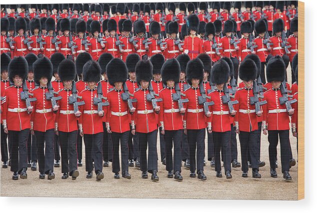 Rifle Wood Print featuring the photograph March-past, Trooping The Colour by David C Tomlinson