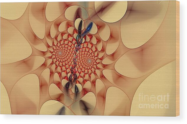 Fractal Abstract Wood Print featuring the digital art Metamorphosis Seven by Doug Morgan