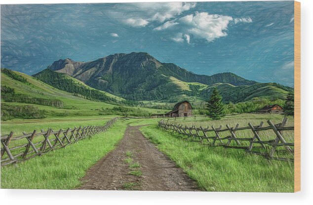Montana Wood Print featuring the photograph Montana Evening, Tom Miner Basin by Marcy Wielfaert