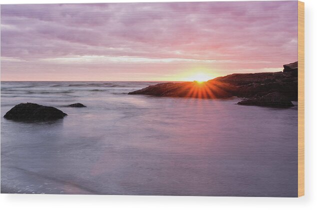 Sunrise Wood Print featuring the photograph Morning Sun Good Harbor by Michael Hubley
