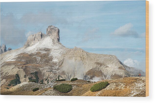 Dolomites Wood Print featuring the photograph Mountain landscape of the picturesque Dolomites Torre dei Scarp by Michalakis Ppalis