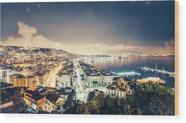 Downtown District Wood Print featuring the photograph Naples View by Peeterv