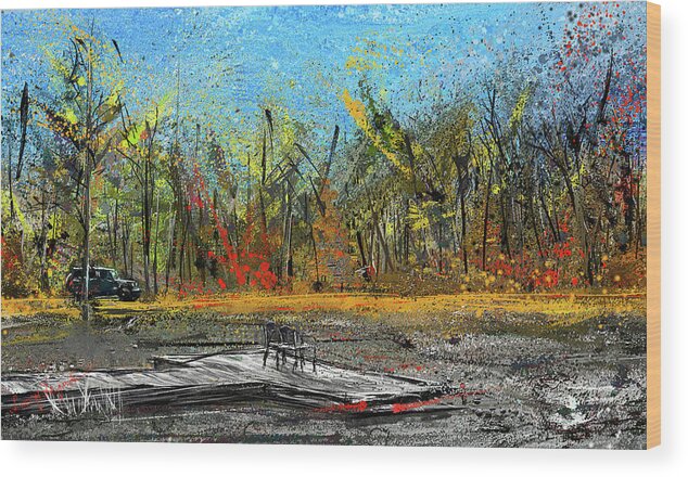 Jeep Art Wood Print featuring the painting Off- Road Leisure by Lourry Legarde