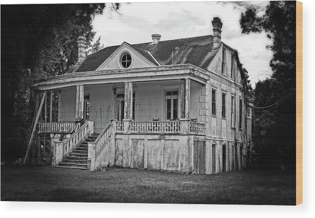 Old House Wood Print featuring the photograph Old house Black and White by Maggy Marsh