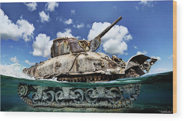 M4 Wood Print featuring the photograph Omaha Beach DD Sherman Tank by Weston Westmoreland