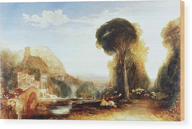Joseph Mallord William Turner Wood Print featuring the painting Palestrina, 1828. Oil on canvas, 140 x 249 cm. by Joseph Mallord William Turner -1775-1851-
