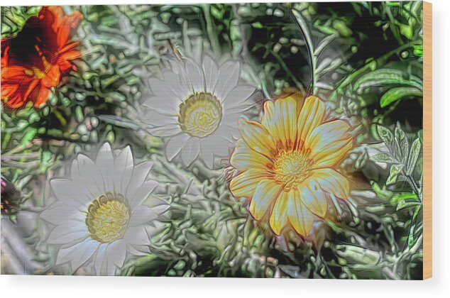 Wildflowers Wood Print featuring the photograph Pressed flowers by Cathy Anderson