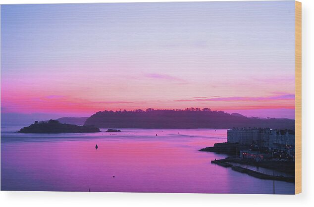 Tranquility Wood Print featuring the photograph Purple Ssky Sunset by Paul Wynn-mackenzie Photography