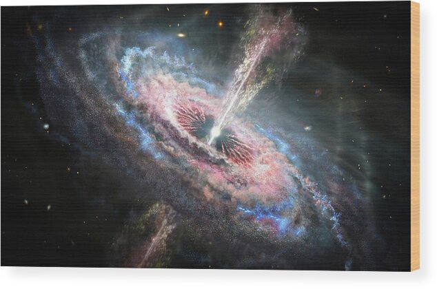 Abstract Wood Print featuring the photograph Quasar by Science Source