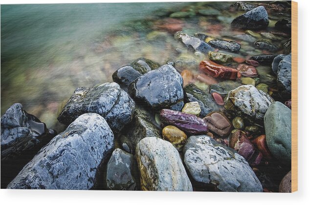  Wood Print featuring the photograph River Rocks by Jake Sorensen