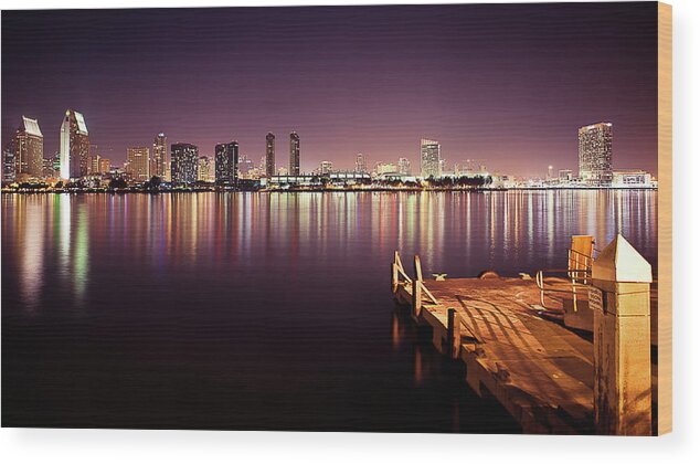Tranquility Wood Print featuring the photograph San Diego by Eddie Lluisma