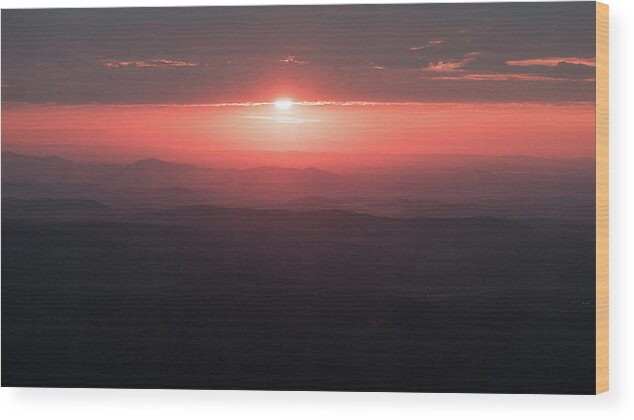 Alabama Wood Print featuring the photograph Smooth Alabama Sunset - from Atop Mt. Cheaha by James-Allen