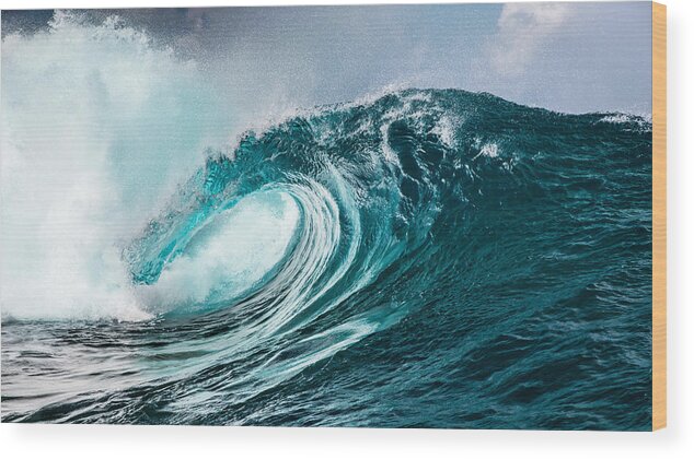 Oceans Wood Print featuring the photograph South Pacific Ocean Swell At The Pass by Stephan Debelle