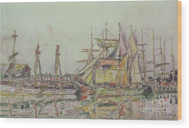 Signac Paul (1848-1903) Wood Print featuring the painting St. Malo, 1927 by Paul Signac