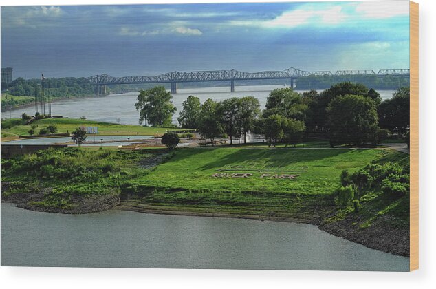 River Wood Print featuring the photograph Storms over Mud Island by George Taylor